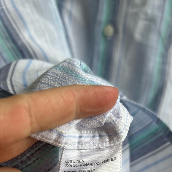 Tommy Bahama linen blend long sleeve button down shirt size XL beach casual - Picture 4 of 7